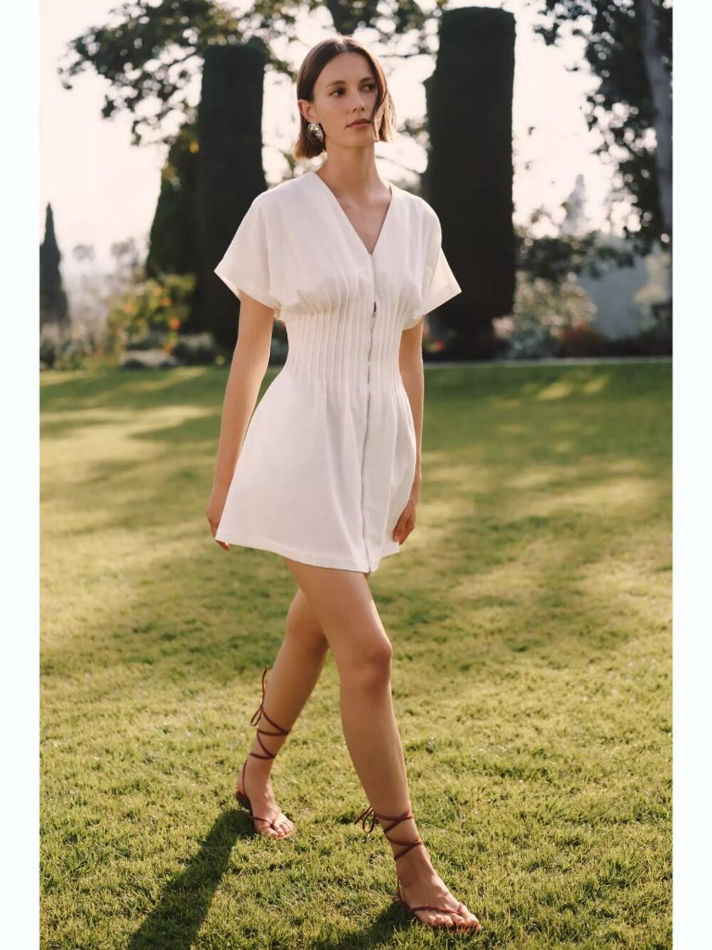 NEW Anthropologie Tobie Mini White Shirt Dress by Exquise size XS